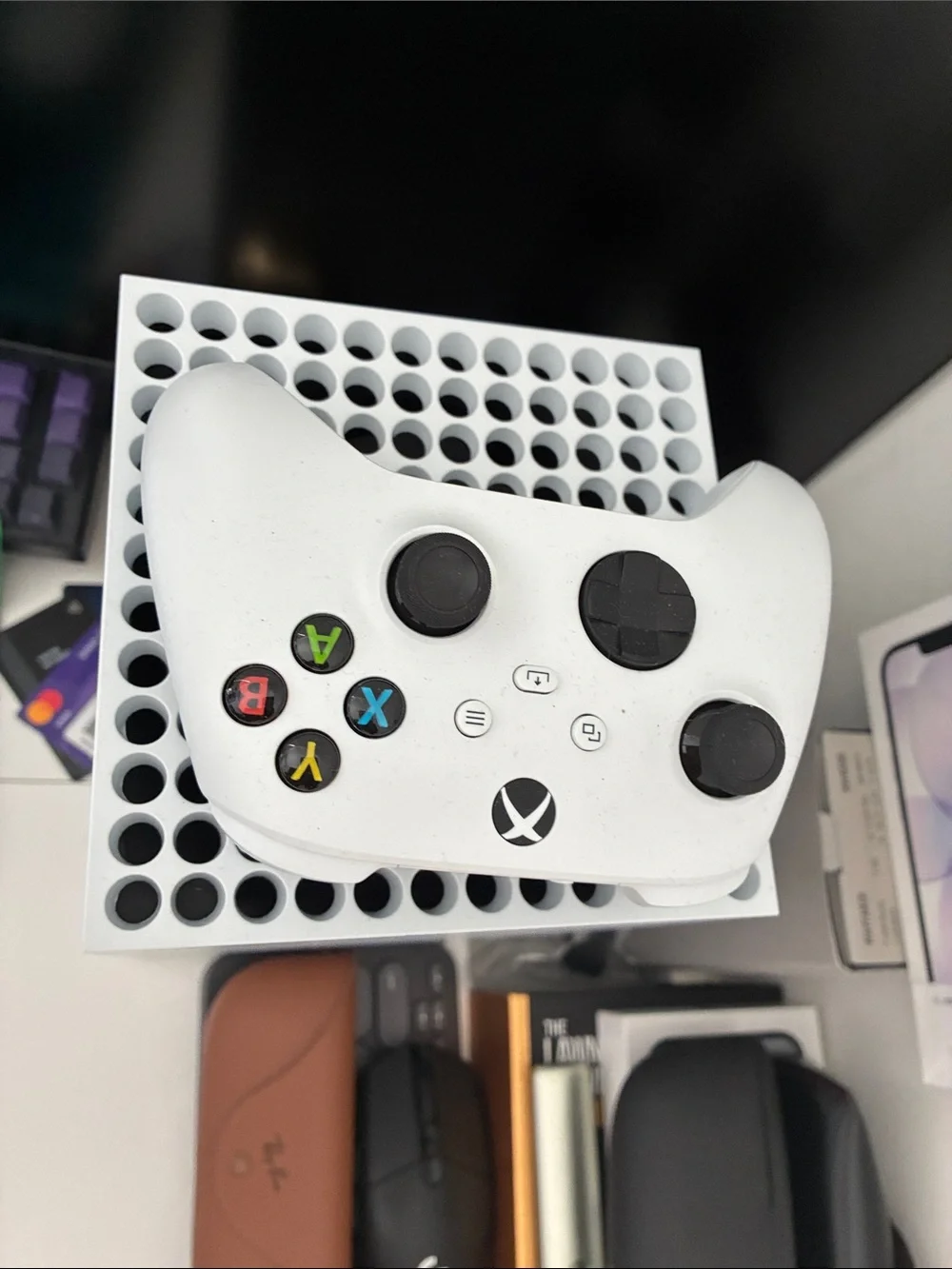 White Wireless Gaming Controller with Colored Buttons